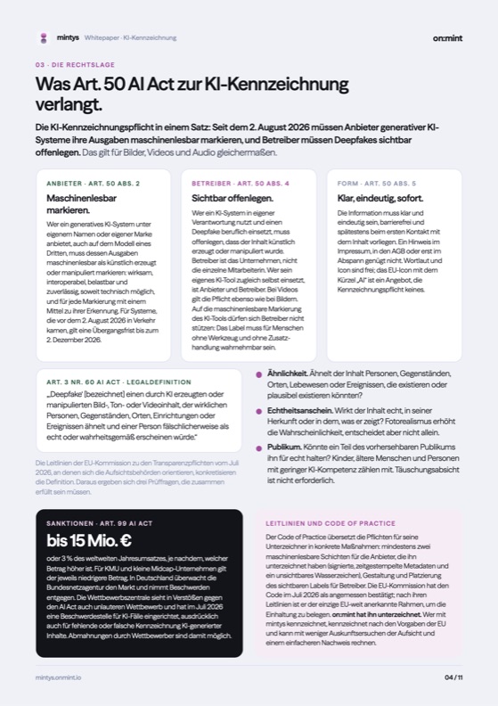 Seite 4 des Whitepapers: Die Rechtslage